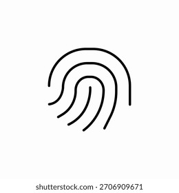 Icono de huella digital biométrica icono signo Vector