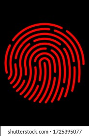 Biometric fingerprint to identify a person. Safety. Security. Template for text. Security technology. Criminal Examination. Poster. Crime control. Police.