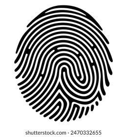 Biometric Fingerprint illustration Isolated on White Background