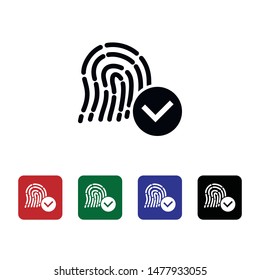 Biometric, fingerprint, passed, touch id, icon. Element of security for mobile concept and web apps illustration. Thin flat icon for website design and development, app.