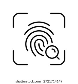 Biometrisches Fingerabdruck-Scan-Vektorkontursymbol EPS 10-Datei