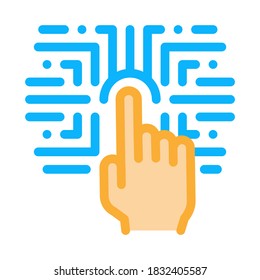 Biometric Fingerprint Verification Icon Vector. Outline Biometric Fingerprint Verification Sign. Isolated Contour Symbol Illustration