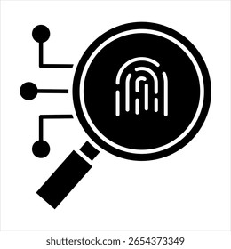 Ilustración vectorial de icono de glifo biométrico
