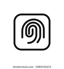 Biometric icon black and white vector sign