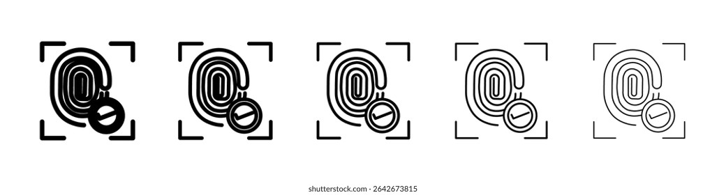 biometric icon isolated vector on white background set