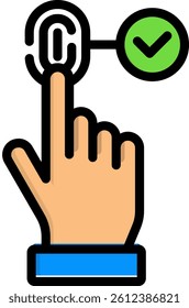 Biometric Icon Lineal Color Vector Illustration