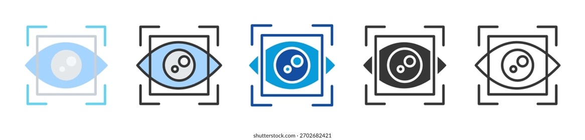 Conjunto de iconos biométricos Estilo múltiple Varias colecciones