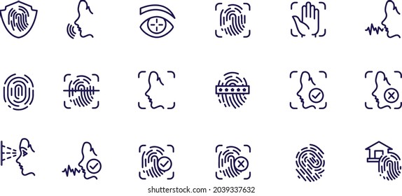 Biometric icon set vector design 