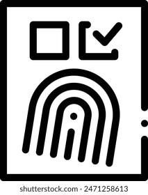 Biometrisches Symbol. Dünnes lineares Design isoliert auf weißem Hintergrund