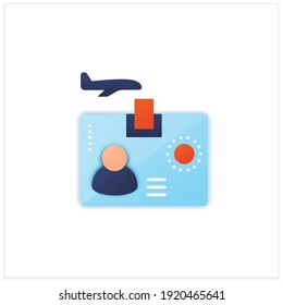 Biometric id flat icon.Identification recognizes and analyzes an individual based includes fingerprints, eye retina etc. Airport new normal concept.3d vector illustration