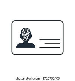 Tarjeta de identificación biométrica. Icono del vector aislado en fondo blanco.