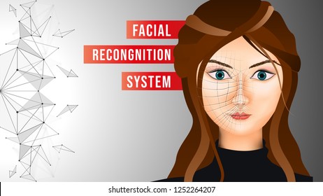 Konzept des biometrischen Identifizierungs- oder Gesichtserkennungssystems.