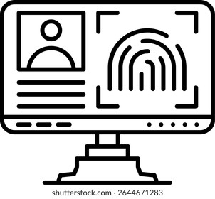 Design de ícone de estilo preenchido de identificação biométrica