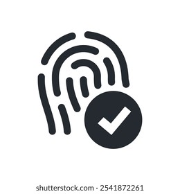 Icono de Identificación biométrica. Ilustración vectorial. Símbolo de seguridad y verificación.