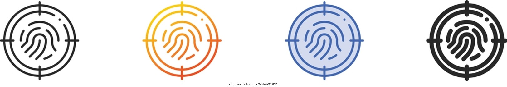 biometric identification icon.Thin Linear, Gradient, Blue Stroke and bold Style Design Isolated On White Background
