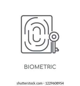 Biometric identification linear icon. Modern outline Biometric identification logo concept on white background from Programming collection. Suitable for use on web apps, mobile apps and print media.