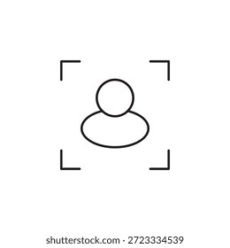Identificação biométrica com símbolo de foco de destino do scanner