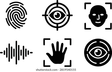 Biometric identification and security icons for modern authentication systems