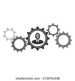 Biometric Identification System. Concept. Vector icon isolated on white background.