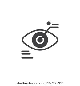 Biometric identification vector icon. filled flat sign for mobile concept and web design. Eye scan simple solid icon. Symbol, logo illustration. Pixel perfect vector graphics