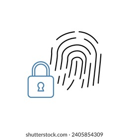biometric lock concept line icon. Simple element illustration. biometric lock concept outline symbol design.
