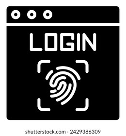 Biometric Login icon line vector illustration