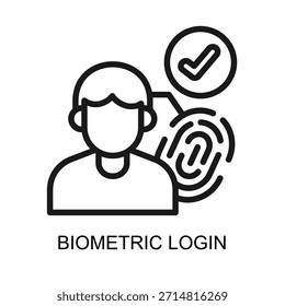 Biometric Login icon line vector illustration
