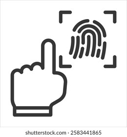 Biometric Outline Icon Vector Illustration
