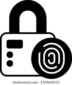 Biometric Padlock Icon for Security and Technology