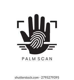 Biometric Palm Scan Logo Five combines a human handprint with digital identification data lines and fingerprint detailing. This Biometric Palm Scan Logo Five illustrates modern identification authorization and advanced access control security. Security firms can deploy this Biometric Palm Scan Logo Five for powerful commercial branding.