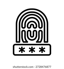 Icono de pase biométrico, gráficos de Vector de línea
