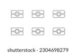 Biometric passport symbol. Flat icon set for international biometric ID.