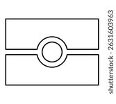 Biometric passport symbol international contour outline line icon black color vector illustration image thin flat style simple