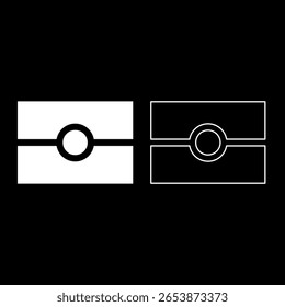 Símbolo de passaporte biométrico conjunto internacional ícone branco cor vetor ilustração imagem simples sólido contorno linha de contorno fino estilo plano