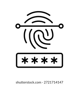 Biometric Password Vector Outline Icon EPS 10 File