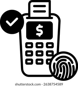 Biometric Pay Icon Mixed Vector Illustration