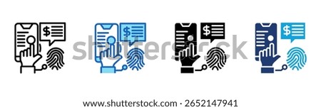 Biometric Pay icon Multi Style Vector Illustration