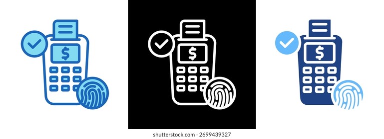 Icono de pago biométrico triplestyle Ilustración vectorial