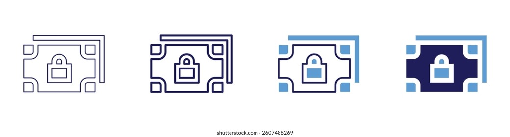 Biometric payment icon in 4 different styles. Thin Line, Line, Bold Line, Duotone. Duotone style. Editable stroke.
