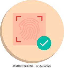 Icono de estilo de círculo plano de reconocimiento biométrico