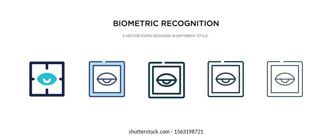 biometric recognition icon in different style vector illustration. two colored and black biometric recognition vector icons designed in filled, outline, line and stroke style can be used for web,