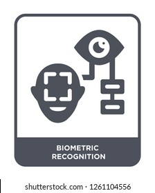 biometric recognition icon vector on white background, biometric recognition trendy filled icons from Cyber collection, biometric recognition simple element illustration