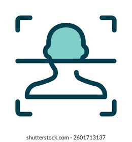 Biometric recognition, ready to use icon of face recognition