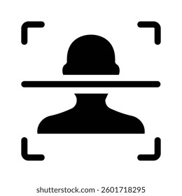 Biometric recognition, ready to use icon of face recognition