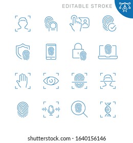 Biometric Related Icons. Editable Stroke. Thin Vector Icon Set