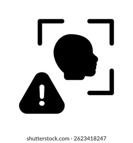 Biometric Scan Failure Symbol with Head Silhouette in Frame