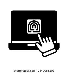 Biometric Scan glyph, mini illustration icon. use for modern concept, print, UI, UX kit, web and app development. Vector related to product offering, marketing, business.