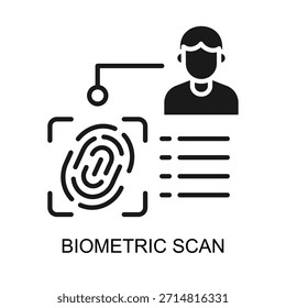 Biometric Scan icon glyph vector illustration