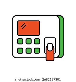 Icono de escaneo biométrico con Vector de fondo blanco