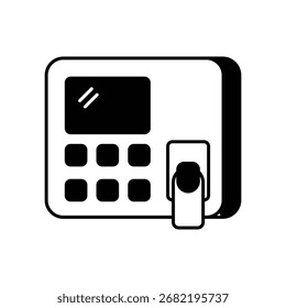 Icono de escaneo biométrico con Vector de fondo blanco